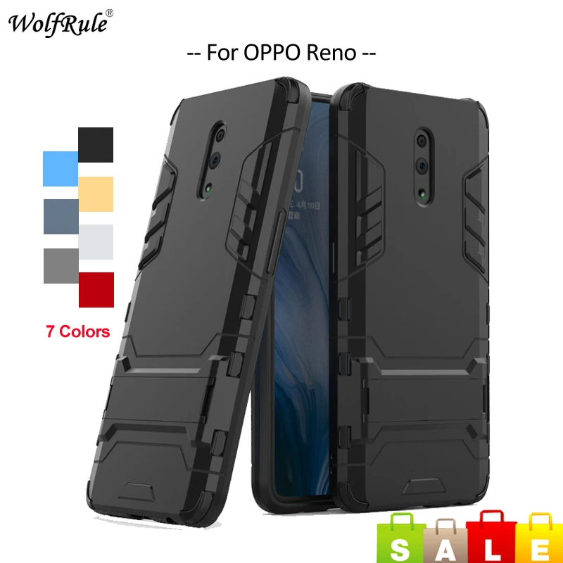 Чехол для OPPO Reno чехол WolfRule TPU и PC держатель подставка Бампер защитный задний