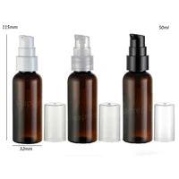30 x 50ml travel amber pet lotion pump cream bottle 50cc empty brown plastic shampoo cosmetic packaging