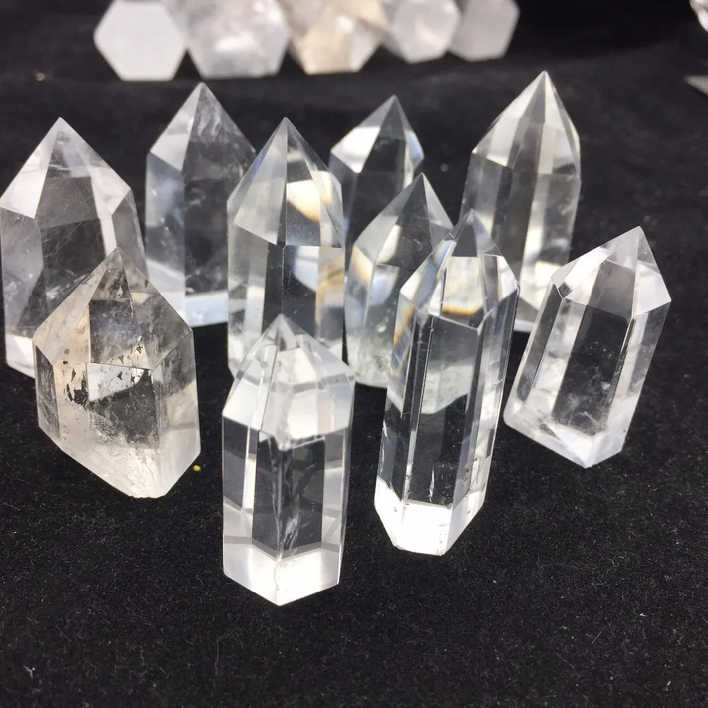 70 шт. натуральный чистый прозрачный полированный кристалл кварца Одноточечные