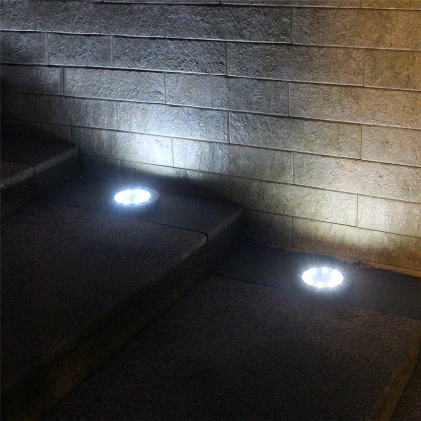 Водонепроницаемый 8 LED Солнечный свет заземления Открытый похороненный Сад Путь