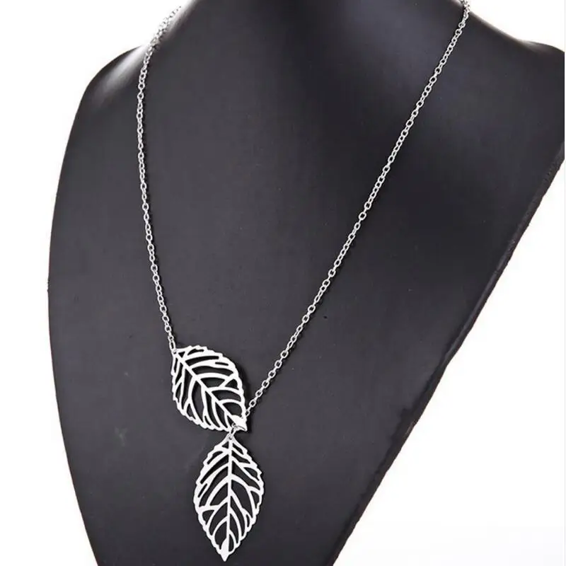 Новинка модное винтажное ожерелье с подвеской в виде большого листа цепочка до