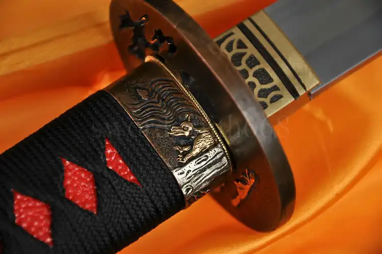 Топ японский самурайский меч волка катана полностью закаленная глина дамасский