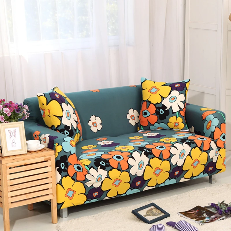 Elastic Stretch Printed Sofa Cover For Living Room New Year Decoration Furniture Corner Armchair Floral Couch 1/2 /3 /4 seats | Дом и сад