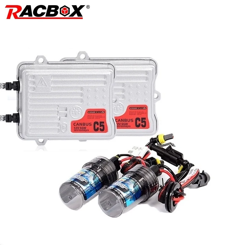 RACBOX 12 В AC 55 Вт без ошибок Canbus или Быстрый Яркий Быстрый старт HID ксеноновый комплект H1 H3 H7 H8 H9 H11 9005 9006 с Canbus HID балласт