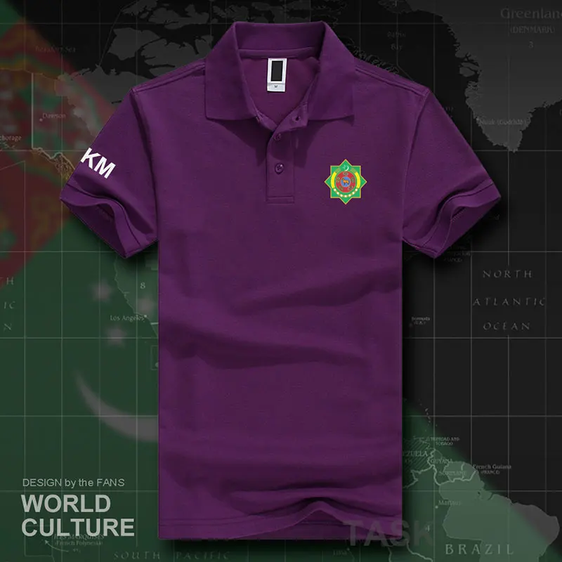 Turkmenistan Turkmen TKM polo shirts men short sleeve white brands printed for country fashion cotton nation team flag 20 - Цвет: polo-purple