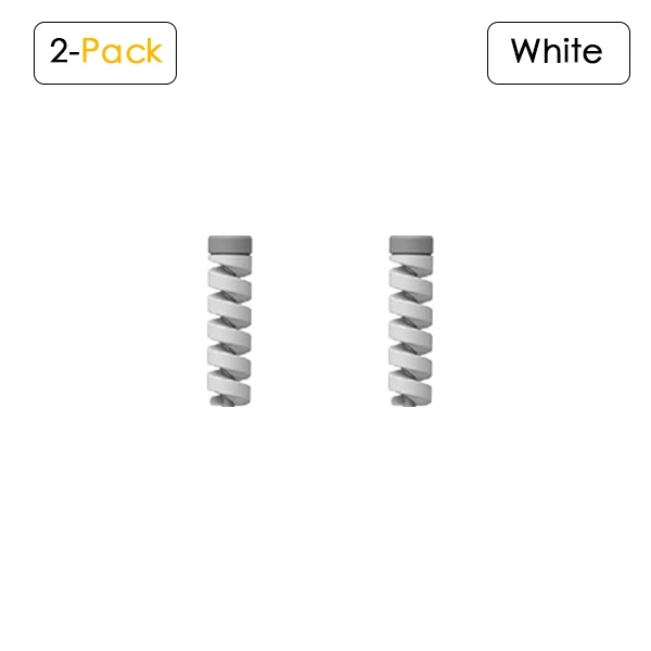 2 Pack White EECPT кабель протектор для iPhone XS X 8 7 6 пружинный шпагат моталки линии передачи данных Шнур чехол Защита веревки защита наушников - Цвет: 2 Pack White