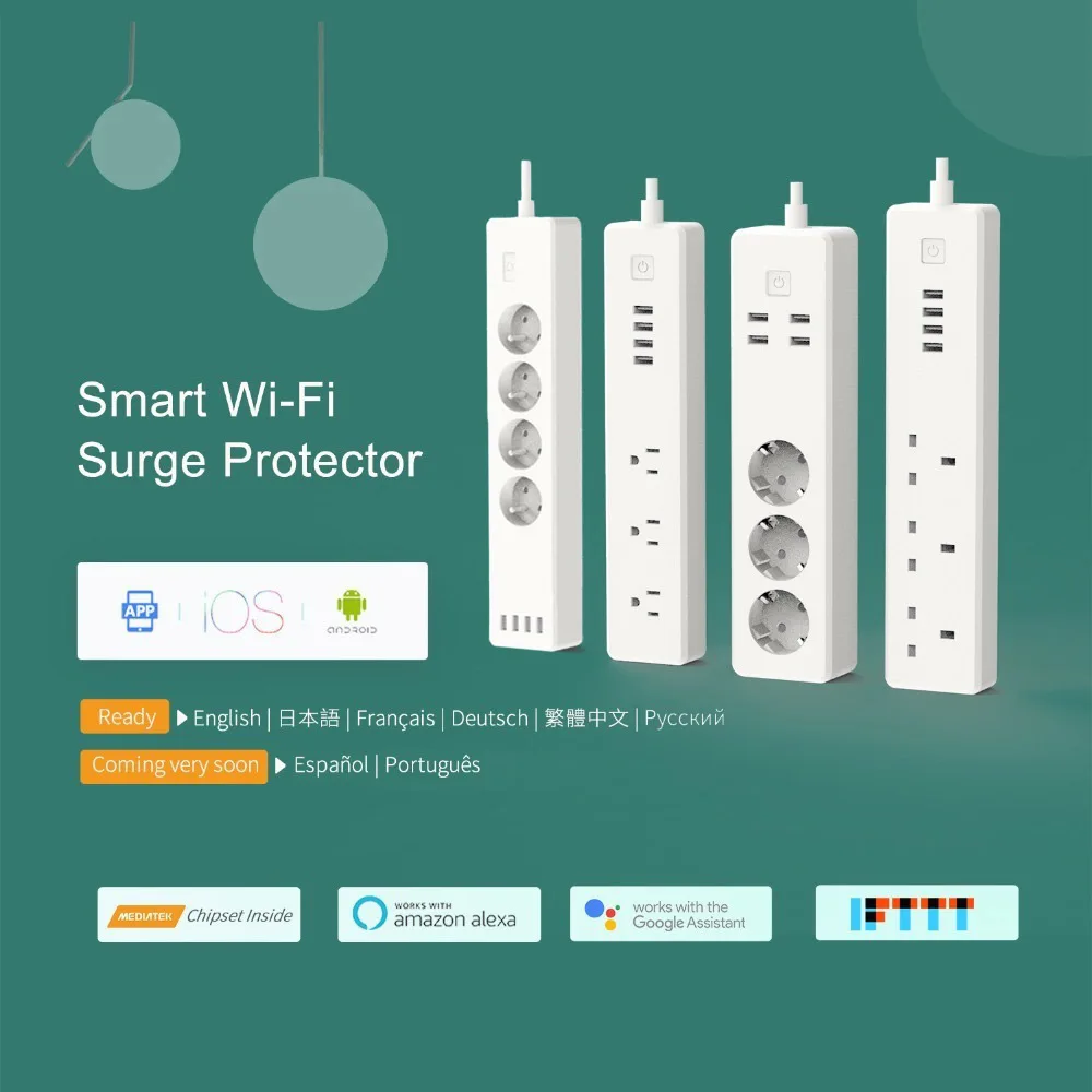 Сетевой фильтр TANGGOOD с поддержкой Wi Fi и 4 USB портами|Умные розетки| |