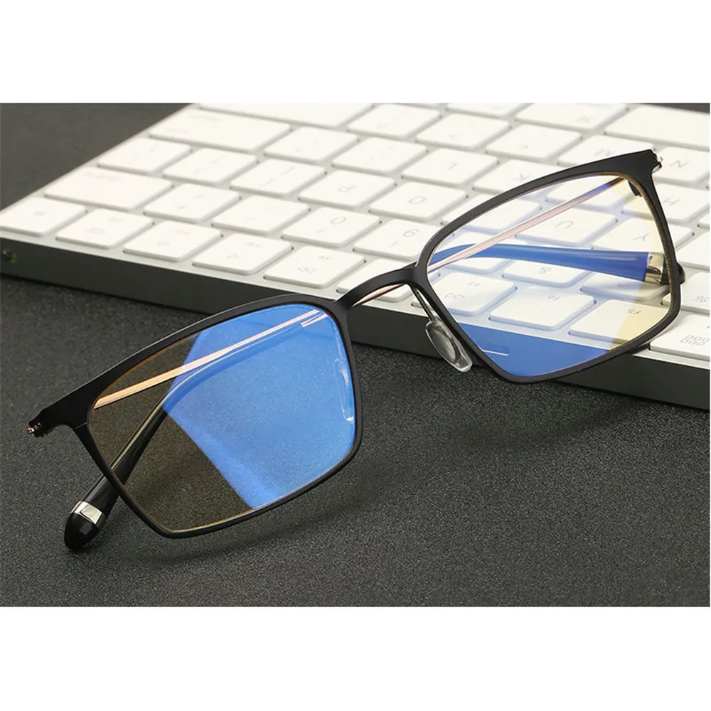 MINCL/очки анти синий свет рамки для мужчин деловые очки алюминий магниевый Металл