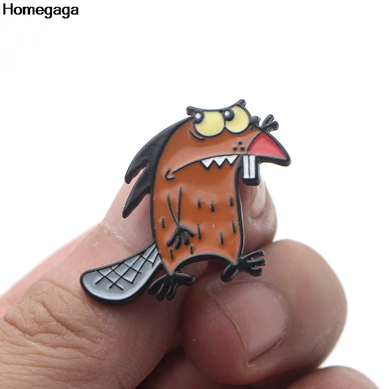Homegaga Angry Beavers металлические цинковые эмалированные Булавки модные медали para рюкзак рубашка сумка броши значок для мужчин женщин D2024