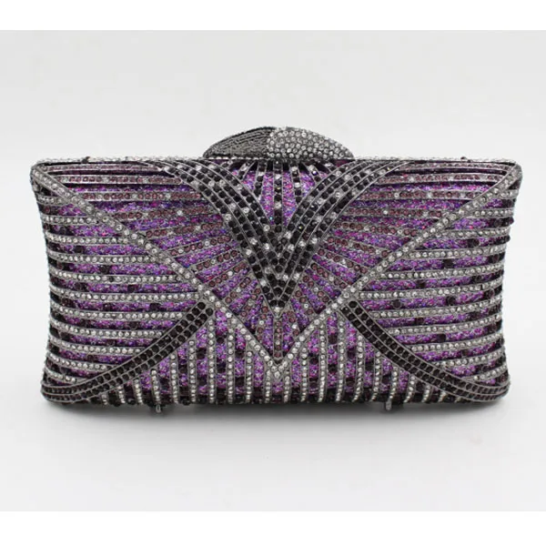 Сумка женская фиолетовая с бриллиантами и стразами|evening bags|day clutchesbags female |