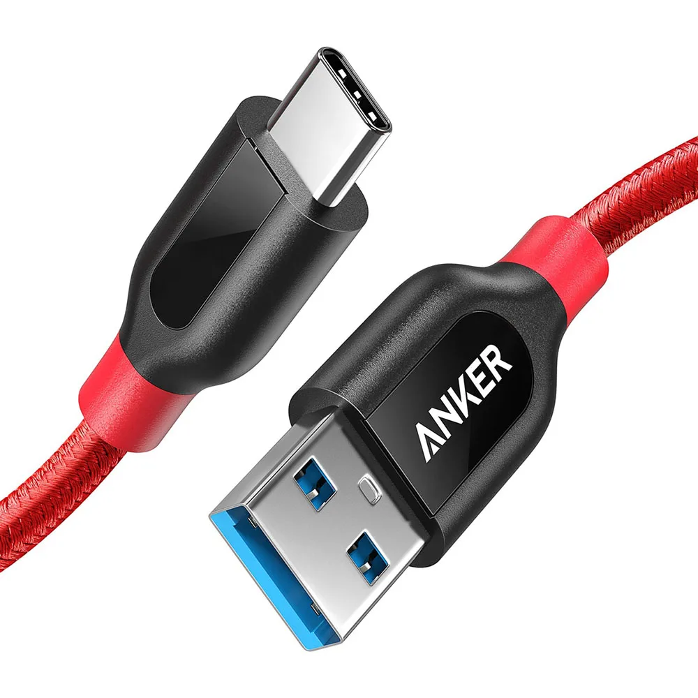 Red Anker Powerline+ USB C к USB 3,0 кабель, usb type C кабель, высокая прочность для samsung iPad MacBook sony LG htc Xiaomi 5 и т. Д - Цвет: Red