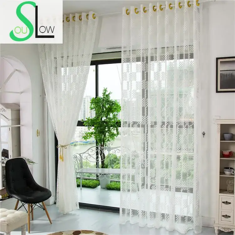 Медленно Soul бежевый кофе белый жаккард выдолбленные сетчатые шторы европейские