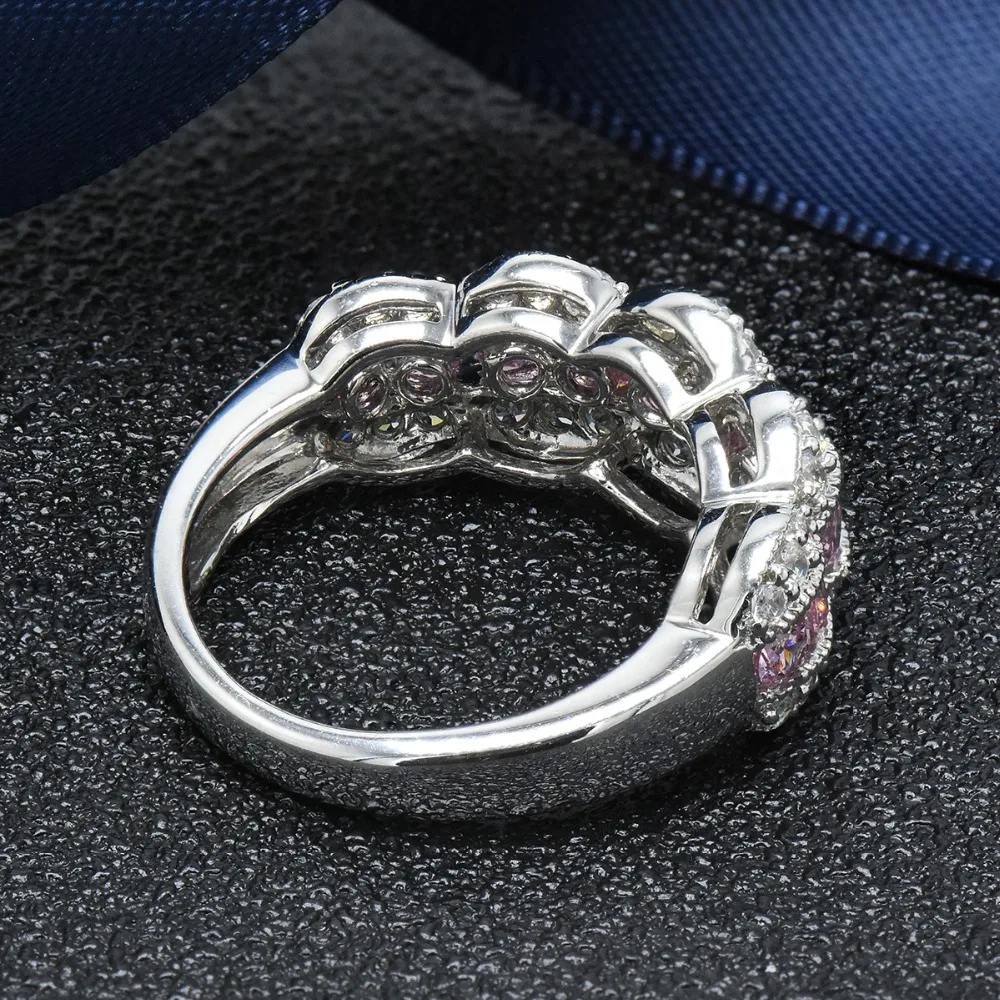 Женское кольцо из серебра 2018 пробы с розовым цирконием | Украшения и аксессуары