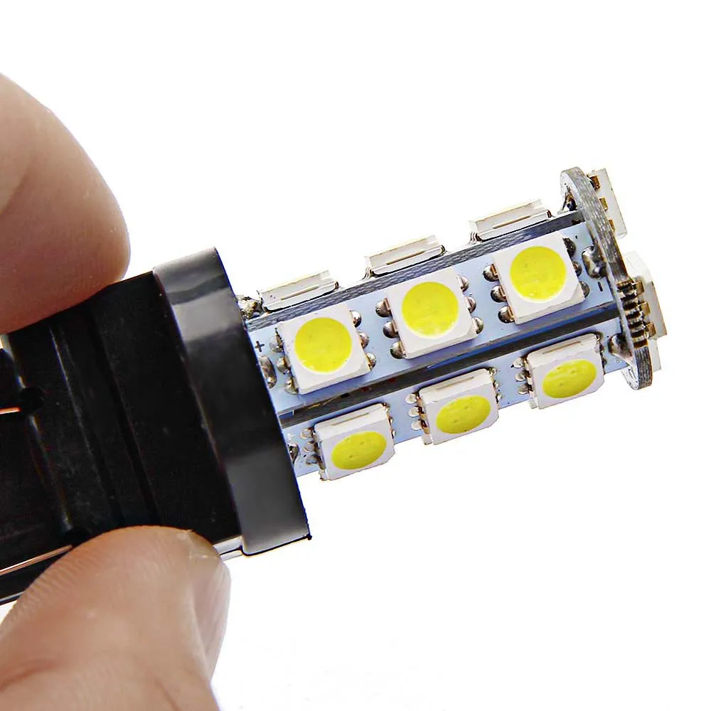 2 шт. 3157 светодиодный T25 P27/7 W автомобильные лампы 18 SMD 5050 задние фары супер 6000K белый светодиодный автомобильные лампы стоп-сигнал задний светильник
