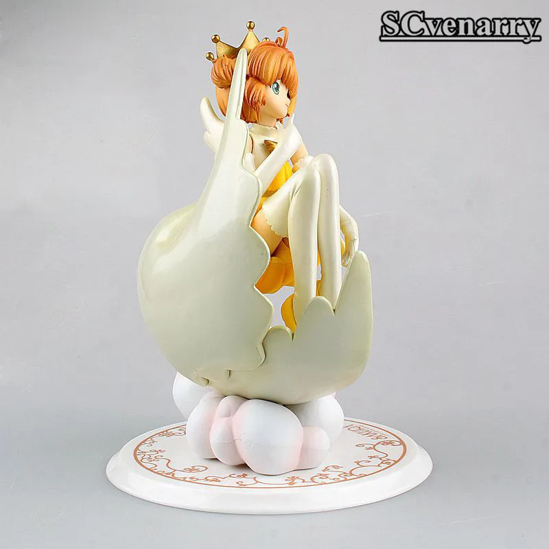 Аниме KINOMOTO SAKURA Angel Crown 1/7 Масштаб фигурки карты CAPTOR ПВХ Фигурки Модель 18 см|action