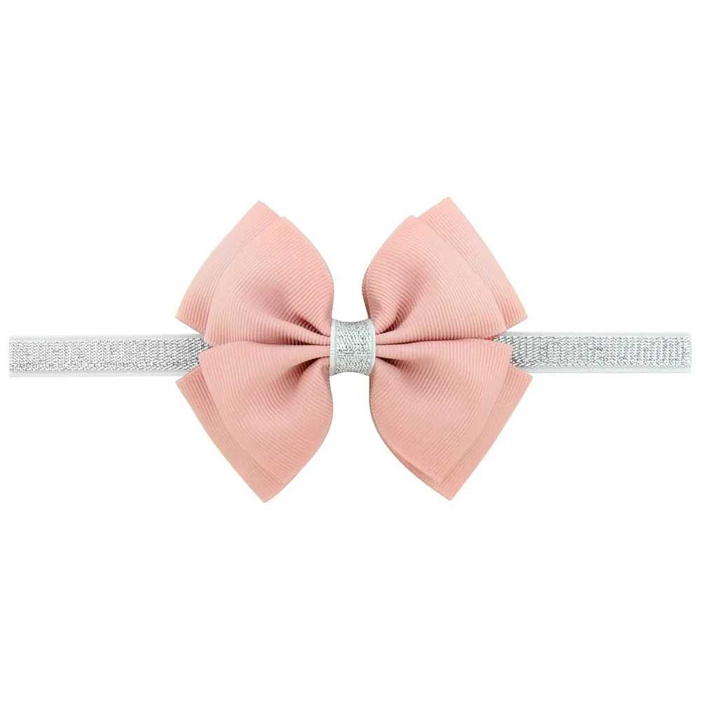 Bow Silver Ribbon Stretchy Newborn Baby Girls Hair Accessories DIY Band Handmade | Детская одежда и обувь