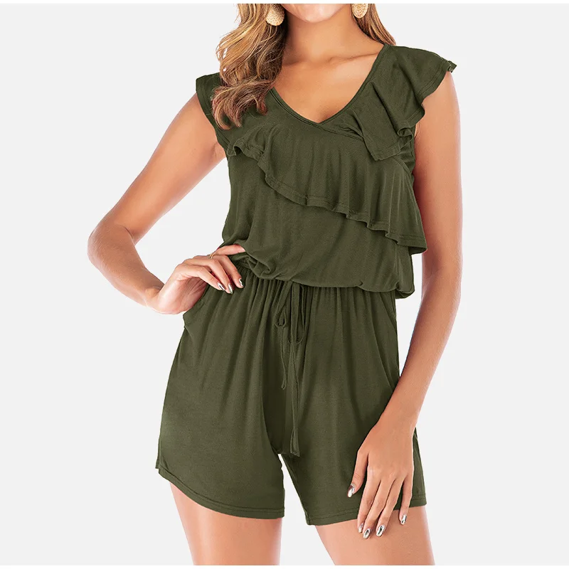 

Summer Wide Leg O Neck Sexy Women Jumpsuit 2020 Full Length Hollow Out Elegant Sleeveless Halter Feminine Office Lady Jumpsuits