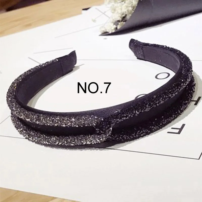 NO.7 New Fashion Rhinestone Crystal Cross Hair Bands Unique Design Wide Hairband Headbands for Women Girl Shiny Hoop Hair Accessories - Цвет: NO.7