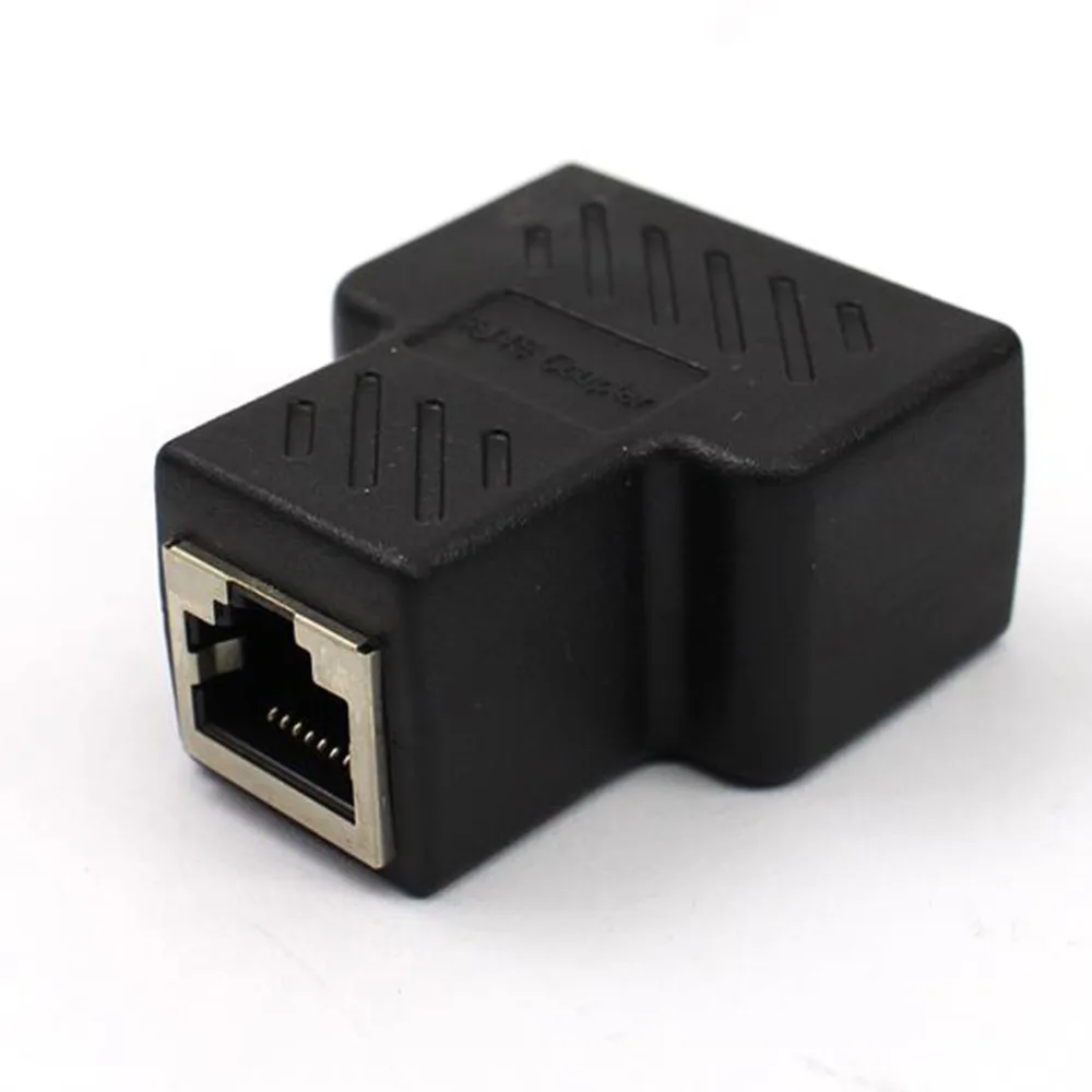 Преобразование добавить Ethernet пластиковый медный сердечник от 1 до 2 LAN RJ45 разъем