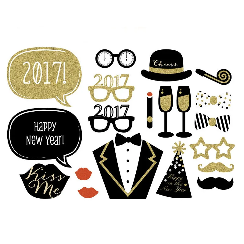 2017new год Photo Booth Реквизит партия Аксессуары 20 шт. Новый Кот поставок стекла Маска