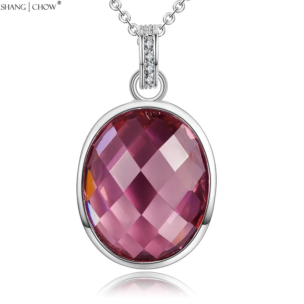 Модные ювелирные изделия Овальный розовый кунцит камень серебро 925 пробы кулон