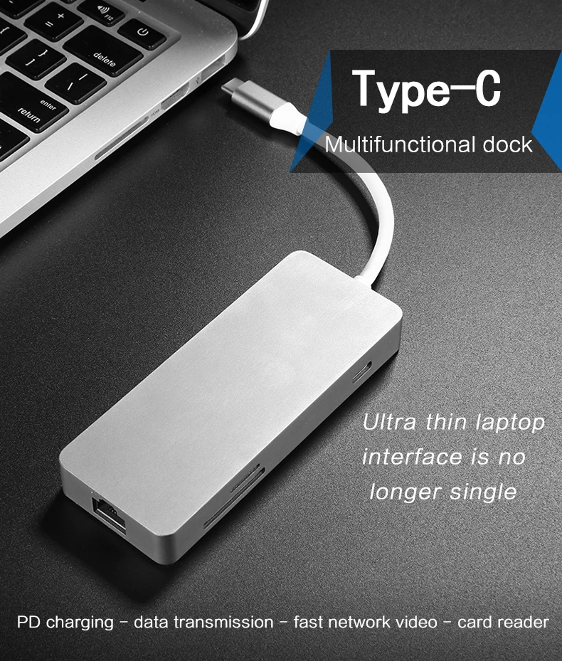 Thunderbolt 3 док станция USB C концентратор USB3.1 Тип c к hdmi ethernet RJ45 адаптер устройство для