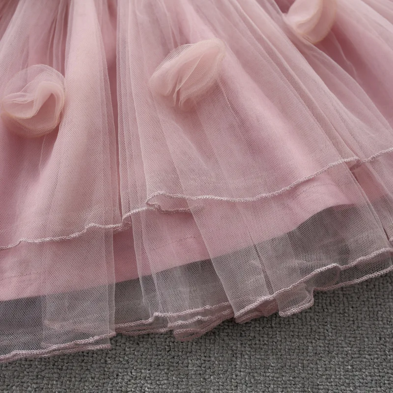 Pink Lace Girl Tulle Party Dress Toddler Baby Wedding Elegant for Kids Dresses Girls Wear | Детская одежда и обувь