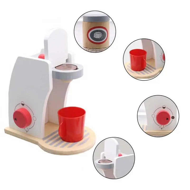 1 Set Wooden Coffee Machine Set Play House Toy Simulation Coffee Educational Toy For Children Play Games