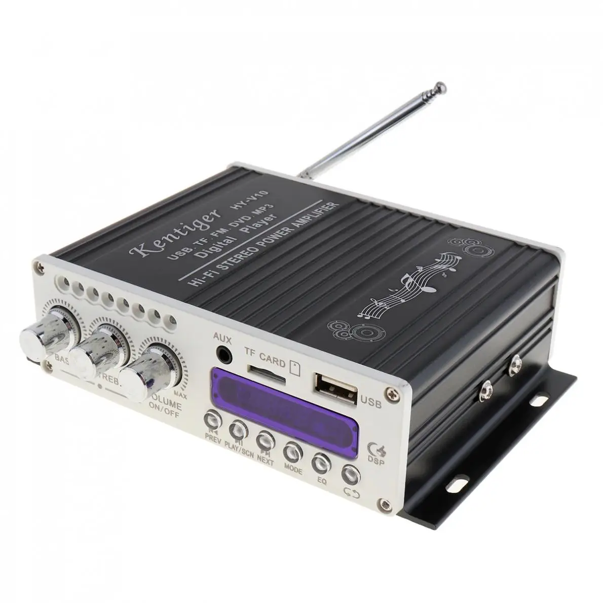 Kentiger HY-V10 DC 12 В 20 Вт x 2 2CH Hi-Fi Bluetooth автомобильный аудио усилитель мощности fm-радио плеер Поддержка SD USB DVD MP3 вход