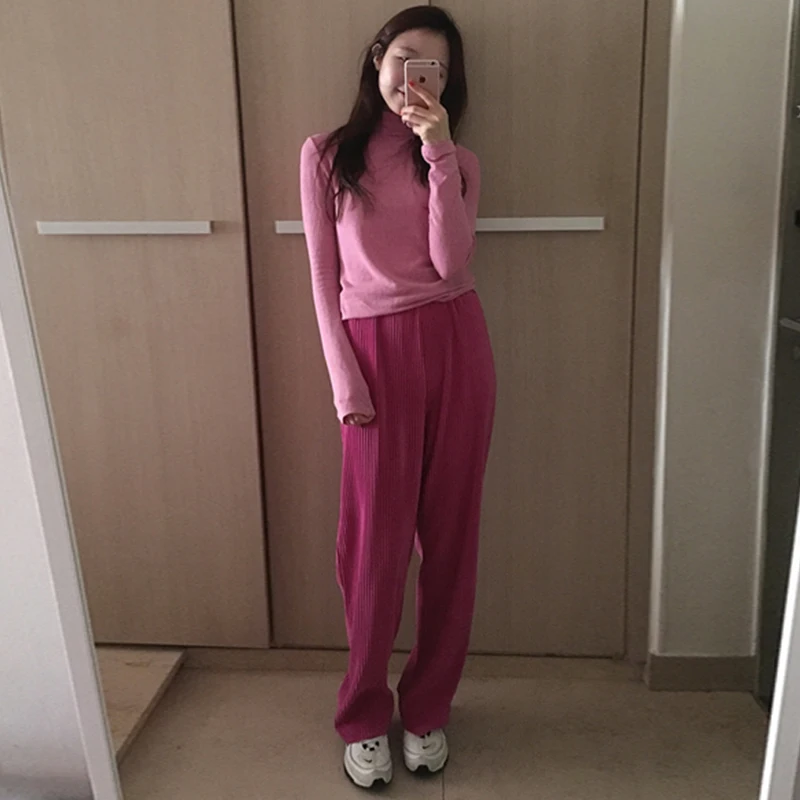 Женский комплект из двух предметов в Корейском стиле Модный топа и штанов весна