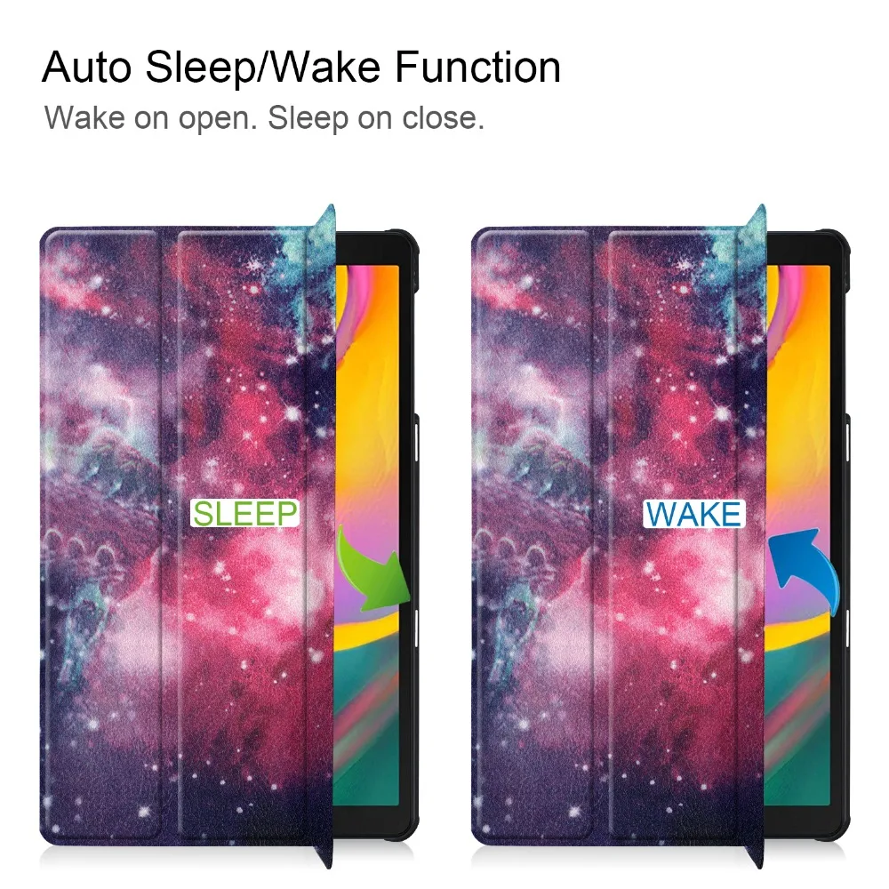 Чехол-книжка для Samsung Galaxy Tab A 10 1 дюйма 2019 с принтом в виде магнита из искусственной