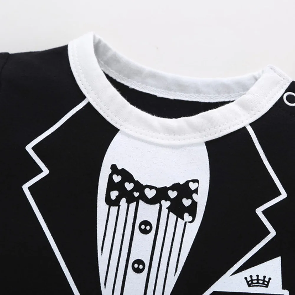 Одежда с принтом для маленьких мальчиков и девочек Повседневный комбинезон