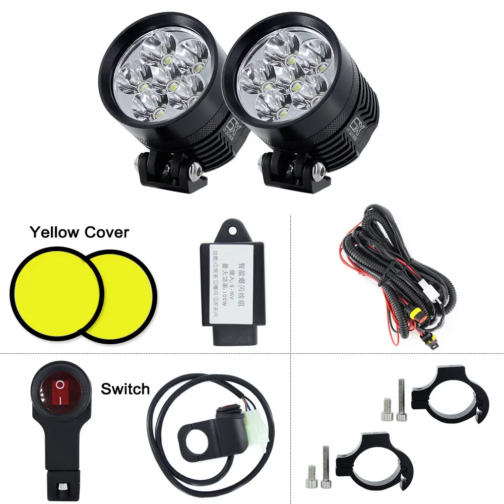 DIY Moto headlight 2 шт. Универсальный L6X светодиодный DIY мотоцикл фара Лампа мотоцикл Водонепроницаемый туман пятно 8000лм мото прожектор для Suzuki/Honda 12 В - Цвет: DIY Moto headlight