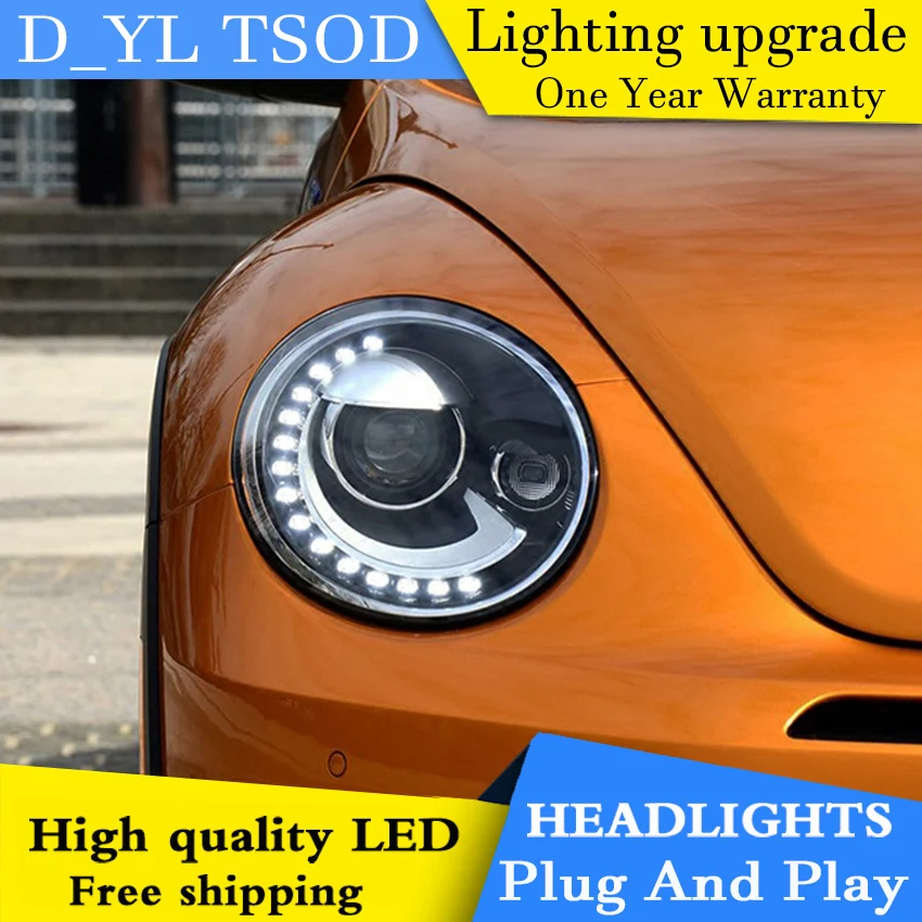 Стайлинга автомобилей головной светильник s для VW Beetle 2013-2015 светодиодный Жук