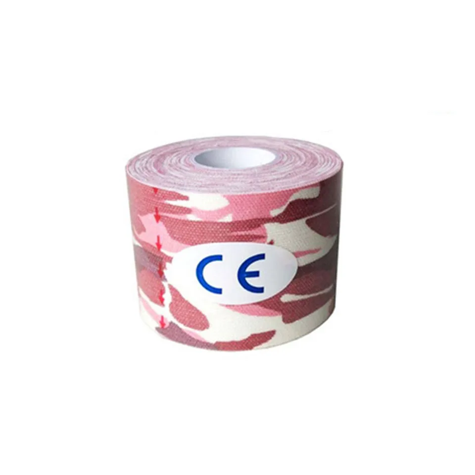 Pink Camo AOLIKES 2 размеры Kinesiology клейкие ленты дышащие водостойкие спортивные восстановления спортивные фитнес теннис колено для снятия боли в мышцах - Цвет: Pink Camo