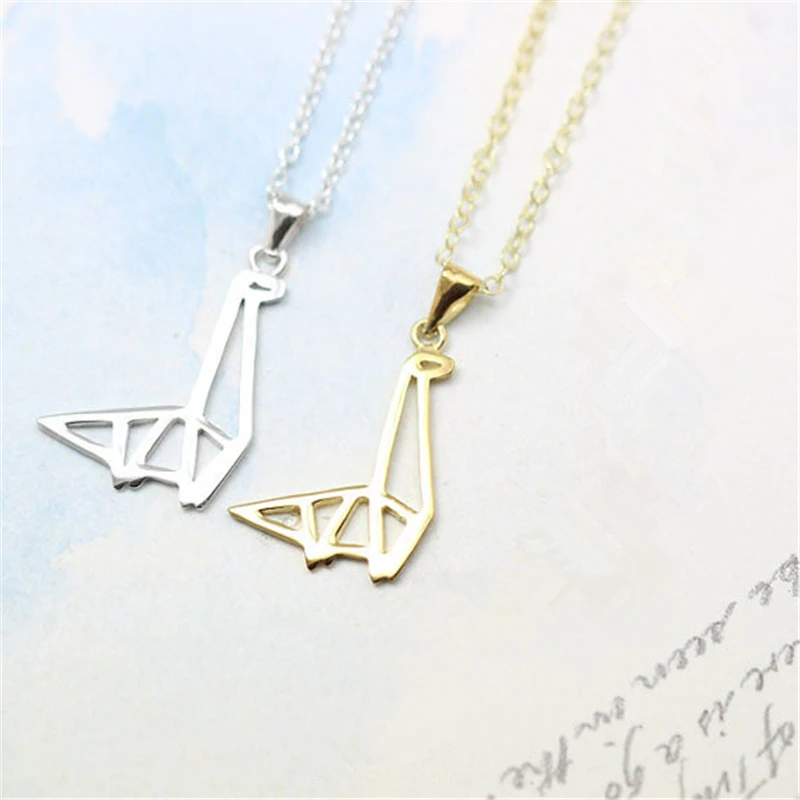 Изящное ожерелье с подвеской в виде оригами динозавра подвеска для девушек|dinosaur