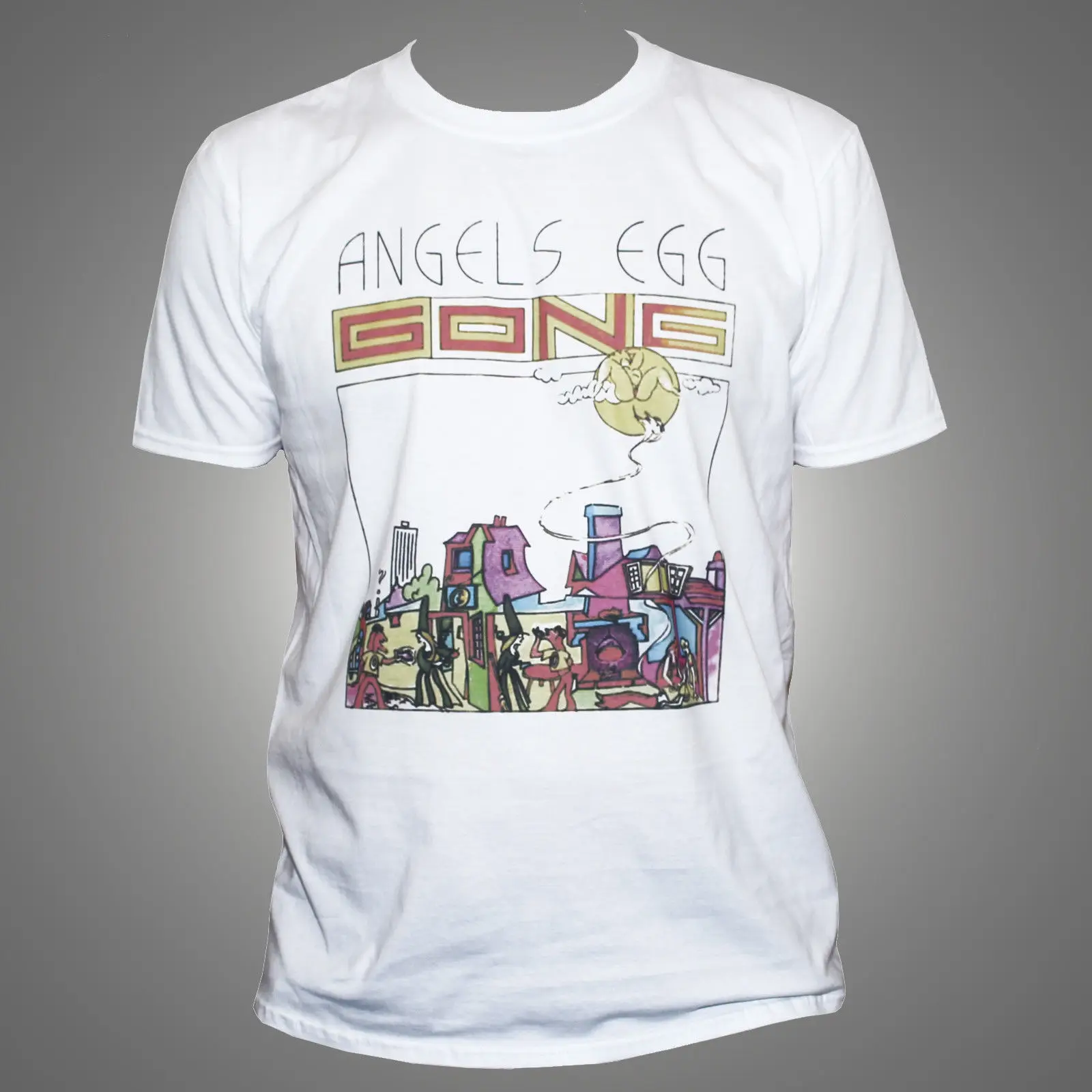 Гонг футболка Prog психоделический рок King Crimson музыка печатных Graphic Band Tee Новый Для