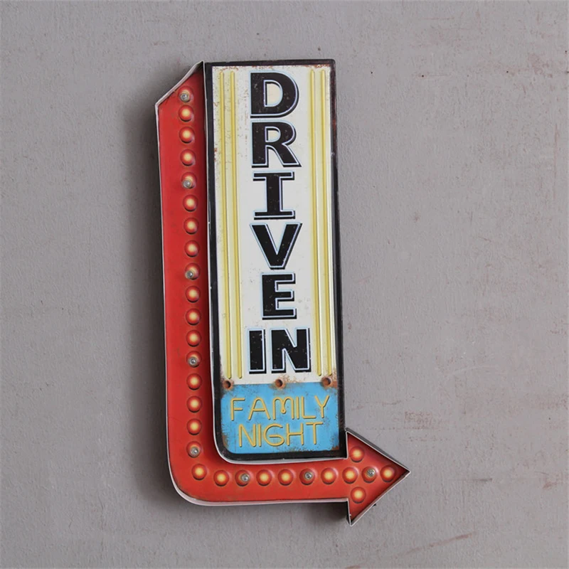 3D Индикатор падения вывеска светодиодный светильник металлический оловянный