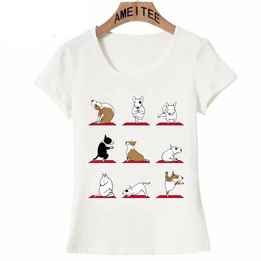 I Love My friend Bull Terrier Dog Yo/ga дизайнерская футболка элегантная женская повседневные