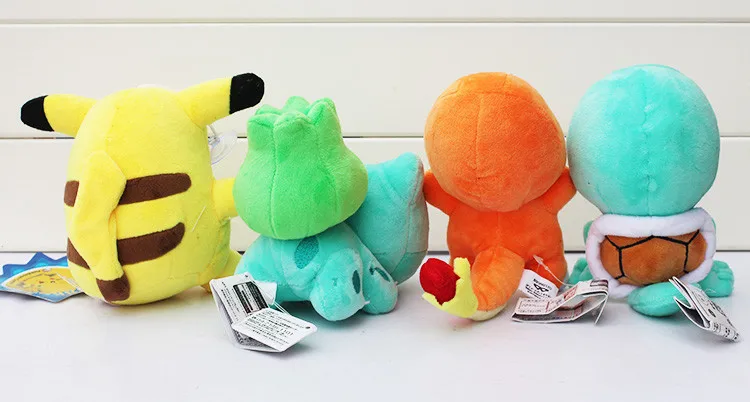 4 шт./лот "(15 см), Бульбазавр, Squirtle Charmander Плюшевые игрушки Мягкая кукла для малышей