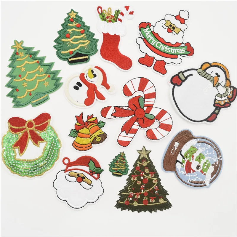 13 шт. с блестками на Рождество Санта Клаус снеговик олень елки носки одежда