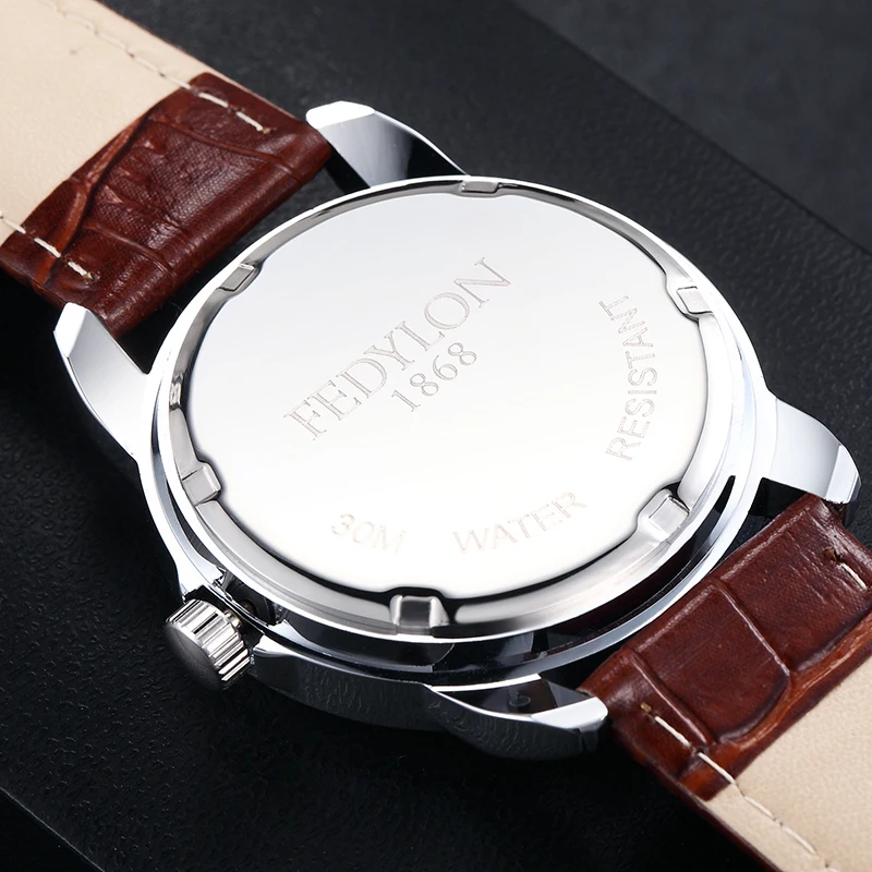 Fedylon Фирменная Новинка модные часы Для мужчин элегантный британский стиль