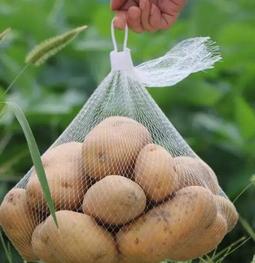 Белый 100 шт многоразовый сетчатый мешок для пищевых продуктов с лентой, нейлоновые сетчатые пакеты для овощей, яиц, кукурузы, капусты, фруктов, яиц, органическое хранение - Цвет: Белый