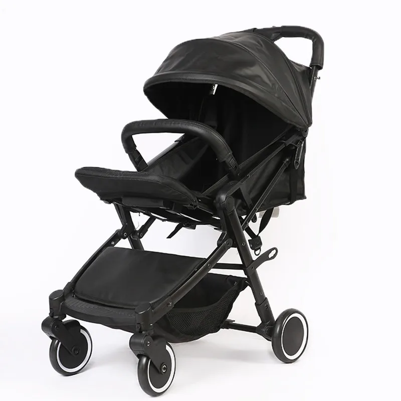 Black 6,4 кг легкая детская коляска, Складная портативная коляска для путешествий, коляска для новорожденных, амортизирующая, высокая, Ландшафтная коляска - Цвет: Black