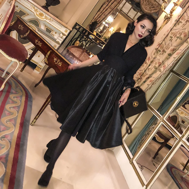 Le palais Винтаж 2018 Вт классическое бальное платье Платье черного цвета половина