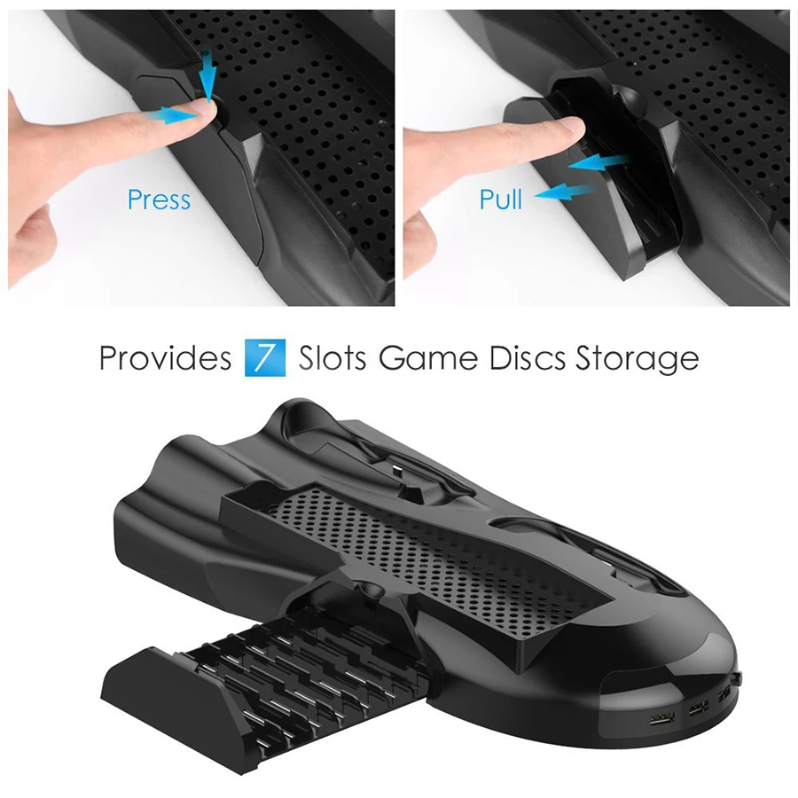Вертикальная подставка 5 в 1 для Xbox One X охлаждающий вентилятор с зарядным