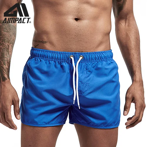 Blue Aimpact быстросохнущие пляжные шорты для мужчин лето повседневное Active Sexy BeachSurf Swimi человек спортсмен Gymi дома Hybird стволы PF55 - Цвет: Blue