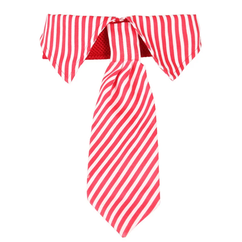 Модный галстук для собак крупных с принтом в полоску золотистый