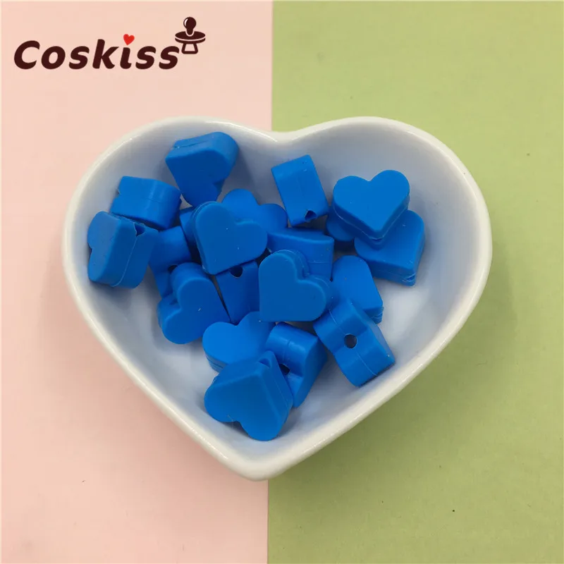 heart7 Силиконовые бусины в форме звезды 10 шт. 14 мм пищевого качества Прорезыватель без бисфенола Экологичные бусины браслет Diy Ювелирные изделия Детские Прорезыватели - Цвет: heart7