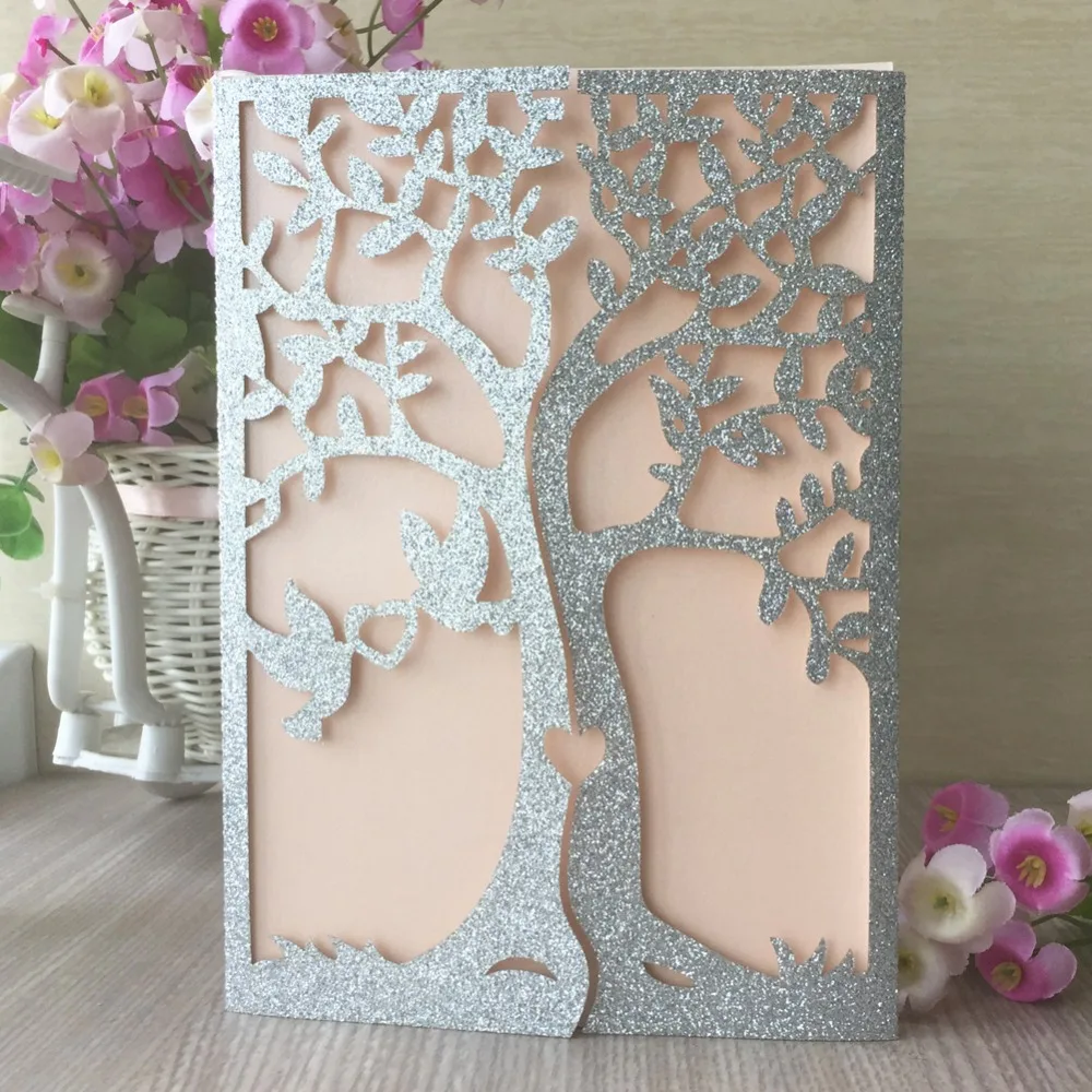 25 шт. лазерная резка блестящая бумага ремесло серебро розовое золото цвет